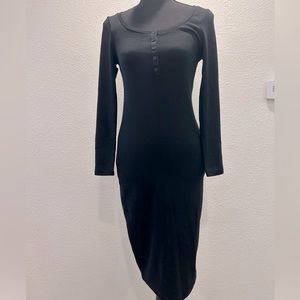 NWOT Gap Black Stretch Midi Dress Sizs XS